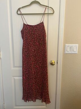 Cinnamon Girl Floral Rose Slip Dress with Spaghetti Straps